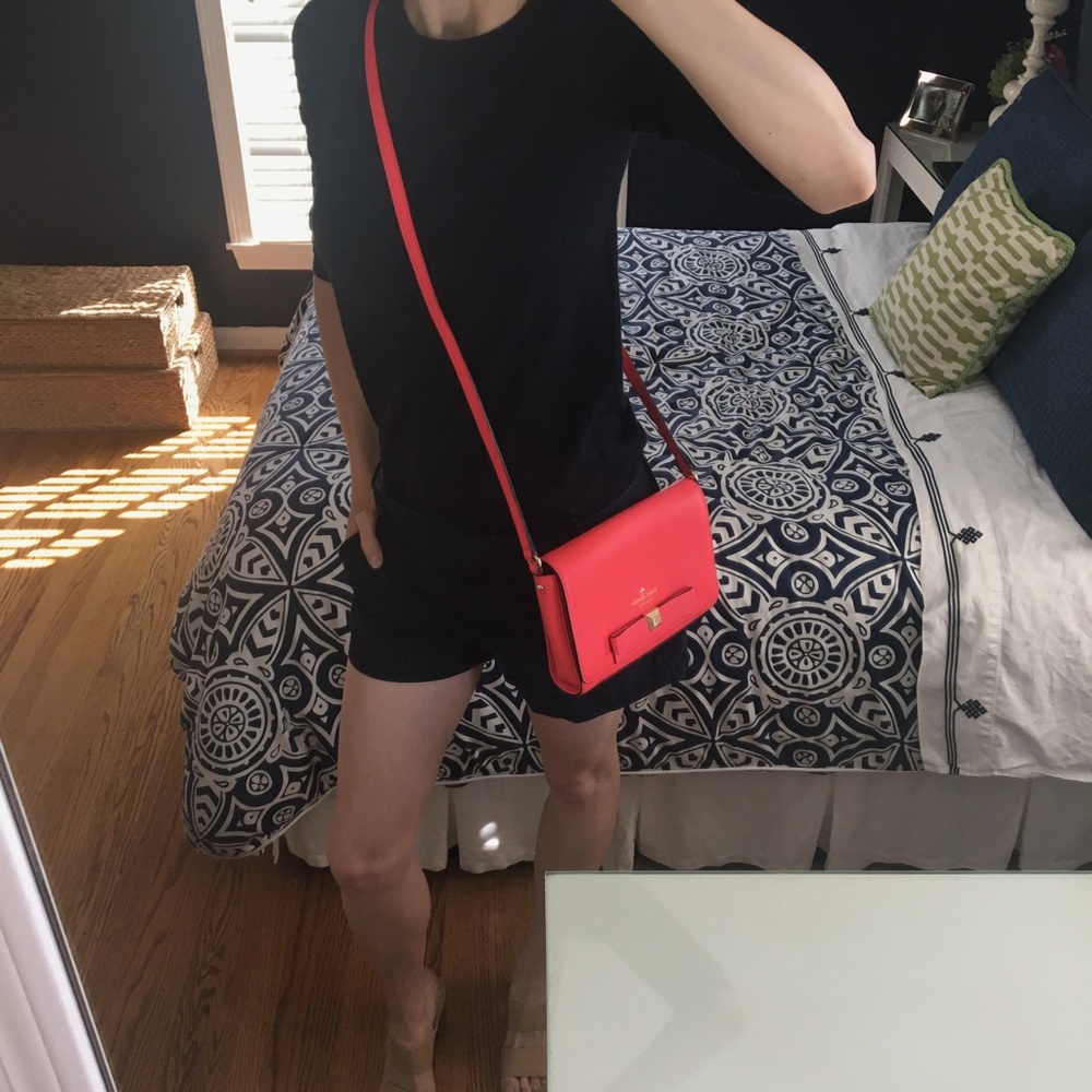 Kate Spade Leather Crossbody Bow Clutch Purse